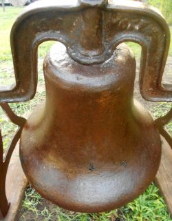 Huge Antique Cast Iron Church School Farm Bell 24 Yoke
