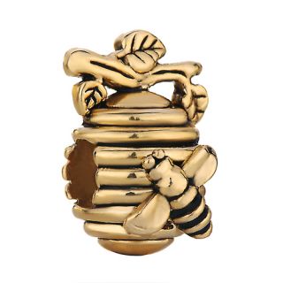 Pugster Golden Plated Honeycomb Branch European Bead Charm Bead for 