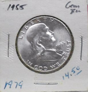 1955 Benjamin Franklin Silver Half Dollar Rated Gem BU