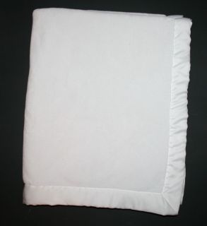 Newly listed BABY GAP Baby Blanket Thick White Plush Satin Trim 31 x 