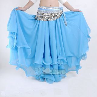 Belly Dance Chiffon Dancing Costume Three Layers Skirt Cake Dress 