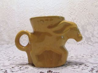 Vintage Frankoma Pottery 1975 Donkey Yellow Vase Planter