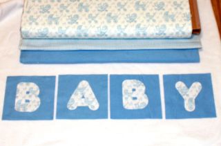 Blue Baby Carriage Minky Rag Quilt Kit 84 6 Square DIY