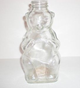   Glass Bear Figural Bottle Still bank Pat Pend Snow Crest Beverages NR
