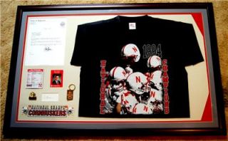   Cornhuskers 1994 Framed Presentation Display Signed By Governor Nelson