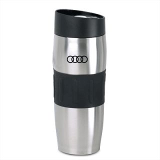 double walled vacuum sealed tumbler with audi rings logo features a 