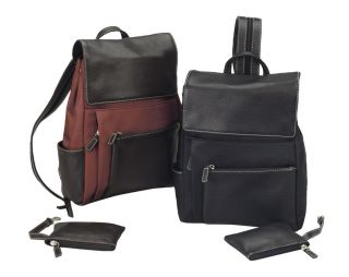 Bellino Ladies Accessories Leather Drawstring Backpack