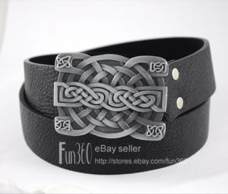 Gothic Celtic Celt Irish Buckle Genuine Leather Belt