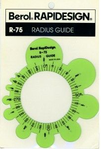 berol rapidesign template radius guide r 75