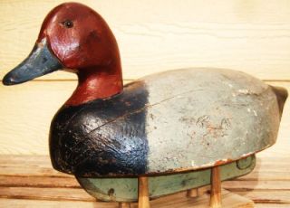 C1930 Classic Early Frank Schmidt Drake Redhead Wood Duck Decoy 