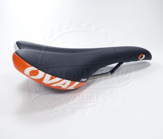 Oval Concepts 700 Road Bike Saddle Black Orange White CRN TI Alloy 