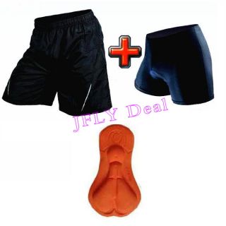 Bicycle Shorts Underwear Pants Gel 3D Padded Coolmax Two Piece Set s 