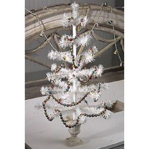 New Bethany Lowe White GOOSE Feather Tree in Urn Easter Christmas 