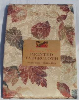 autumn wind printed damask tablecloth by benson mills
