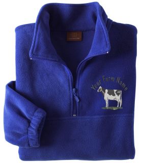   Cow Custom Farm Name Embroidery 1 4 Zip Fleece s M L XL 2X 3X