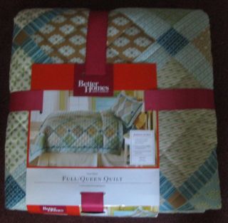 Full Queen Better Homes and Gardens Blue Brown Quilt
