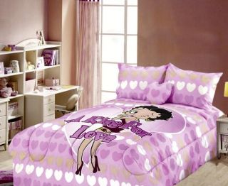 New Betty Boop Comforter Fitted Sheet Set Twin Purple