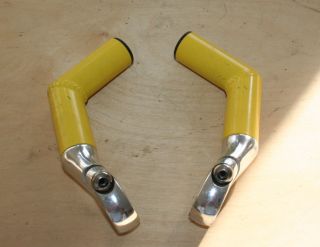 Rare Vintage Onza Shorty Welded Mountain Bike Bar Ends   Yellow