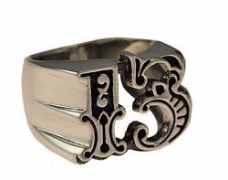 Heavy Lucky Number 13 Thirteen Sterling Silver 925 Ring