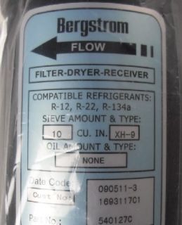 bergstrom a c filter dryer receiver part 540127c new you are bidding 