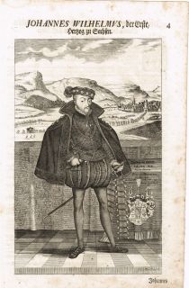 1720 Duke John William The First Luther Bible Sponsor German Engraving 