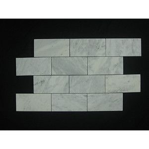 Bianco Carrara White Marble 3x6 Subway Sample Tile Bathroom Kitchen 