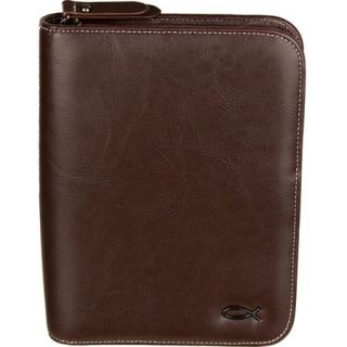 Bible Cover James with Fish Emblem Small Brown Imitation Leather 