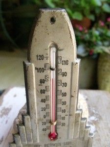   Tin Thermometer Joseph Fiala Undertaker Funeral Home Berwyn IL