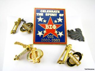 Beta Sigma PHI Vintage Fraternity Lot 4 Pins 1 Charm