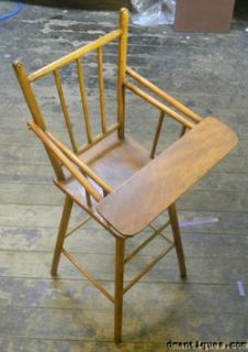 Adorable Vintage Solid Pine Maple Doll High Chair Victorian Windsor 