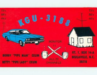   Sports Car QSL Ham Radio Card Beulaville North Carolina T1168