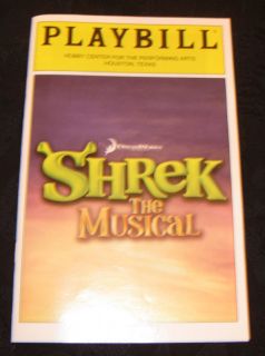 Playbill SHREK Broadway Across America, Hobby, ticket,Eric Peterson 