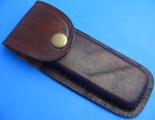 Brown Leather Belt Sheath Pouch for Folding Knife or Multi tool
