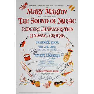 Bway Sound of Music Bikel Orig 1959 Cast Signed Poster