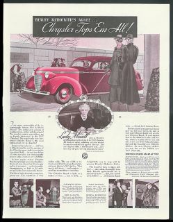 Beauty Authorities Agree Chrysler Tops Em All Royal Sedan Ad 1937 