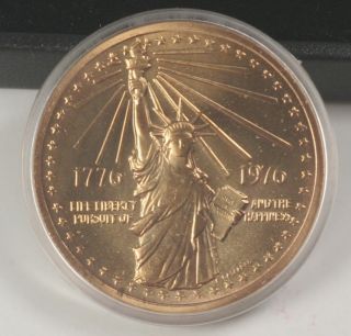 National Gold Plated Bicentennial Medal  bronze w Box COA  64265 