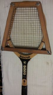 Bjorn Borg Wooden Bancroft Personal Tennis Racket with Press