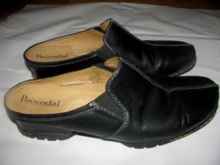 Bjorndal Womens Walking Comfort Mules Clogs Shoes Black Leather Size 7 