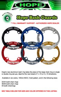 Hope MTB Mountain Bike Bashguard Bash Guard for Chainring Chain Rings 