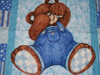 Handmade Billy Bear Playing Peek A Boo Baby Quilt He Is Just to Cute 