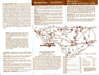 Big Bend National Park Texas Brochures 1960s Chisos Mountain Lodge 