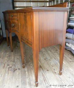  Inlaid Mahogany Bow Front Sideboard Buffet Cabinet Grand Rapids