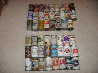 50 lot all steel pull & sta tab beer cans Big Cat Olympia Keg Old 