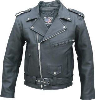 Mens Big and Tall Classic Leather Motorcycle Jacket 52