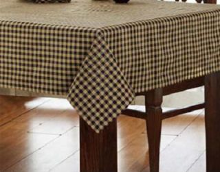 primitive country black and tan check tablecloth 60 x 80