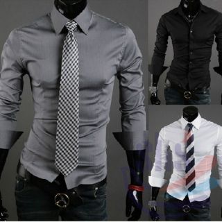   Design Stylish Slim Fit Modern Shirts Casual Dress Size M L