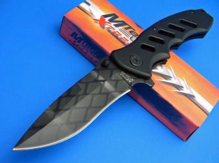 MTech Extreme Folding Pocket Knife Aluminum Handle Black Fish Net Camo 