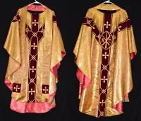 Gold Brocade Chasuble Stole Clergy Priest Vestments Christmas Catholic 
