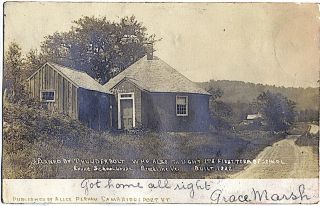 Real Photo Postcard UDB Round Schoolhouse Brookline Vermont VT 1907 