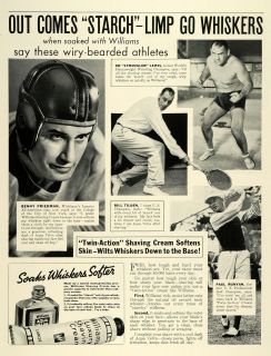 1936 Ad Aqua Velva Shaving Cream Golfing Wrestling Football Tennis 